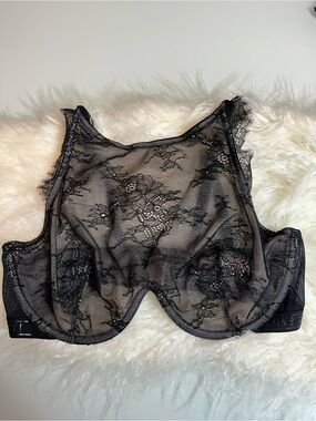 NWT Victoria’s Secret Very Sexy Black Sheer Lace High Neck Underwire Bra 36D